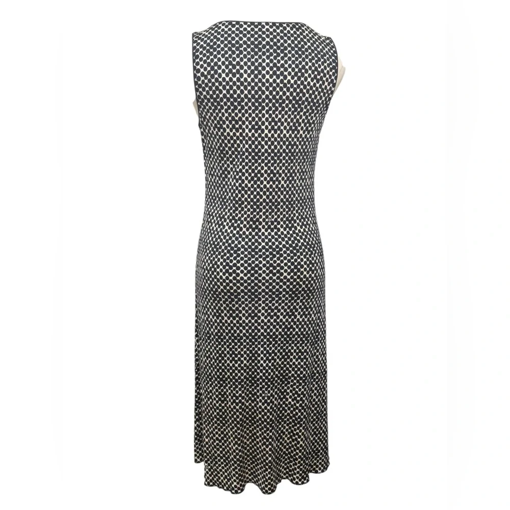 Tory Burch Silk Beaded Polka Dot Midi Cocktail Dress Cream Navy Medium